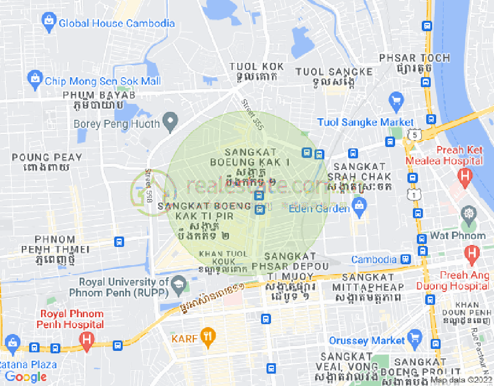 万谷湖1分区, 堆谷区, 金边地图