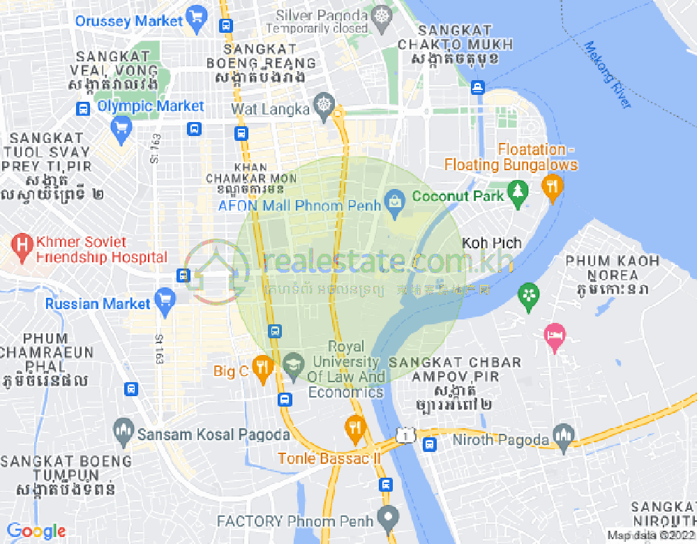 トンレバサック, チャムカモン, プノンペンの地図