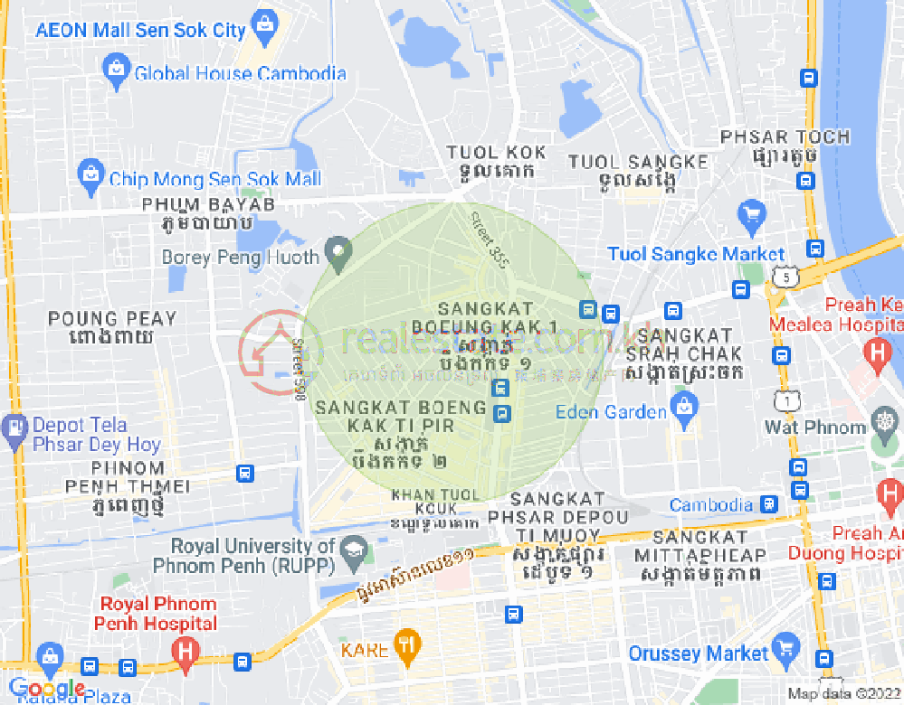 万谷湖1分区, 堆谷区, 金边地图