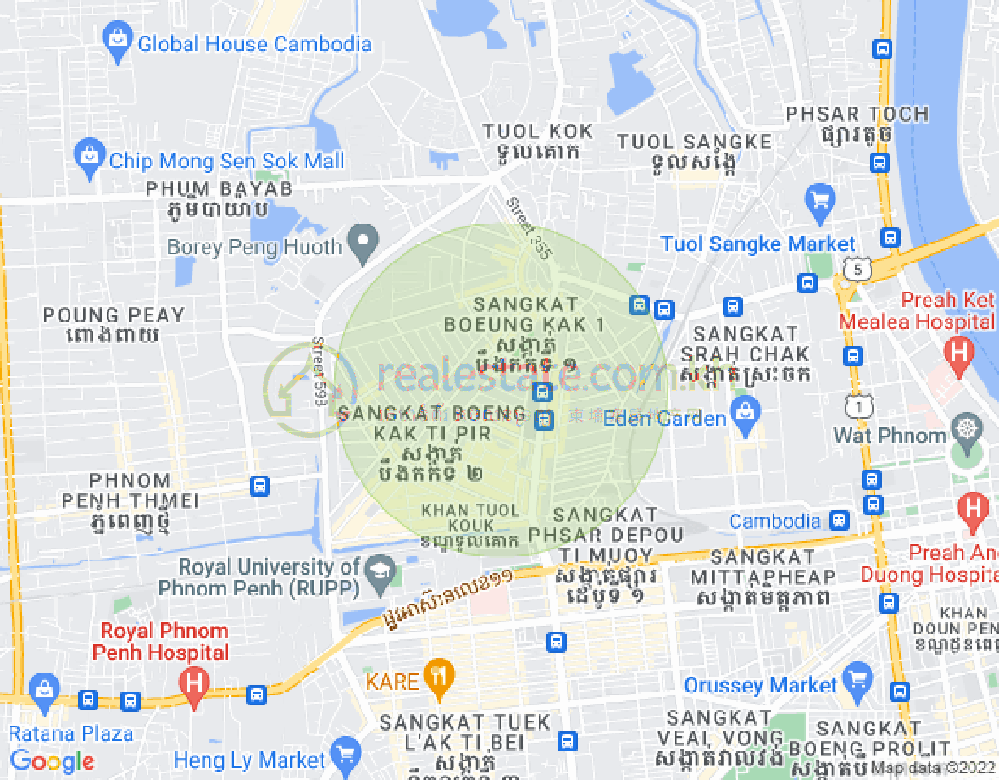 万谷湖1分区, 堆谷区, 金边地图