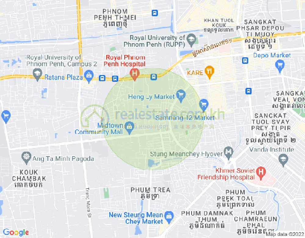Tuek Thla屯, 森速区, 金边地图