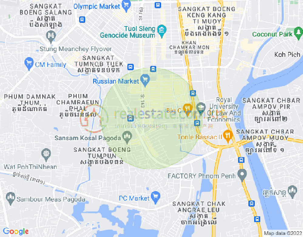 Map of Toul Tum Poung 1, Chamkarmon, Phnom Penh