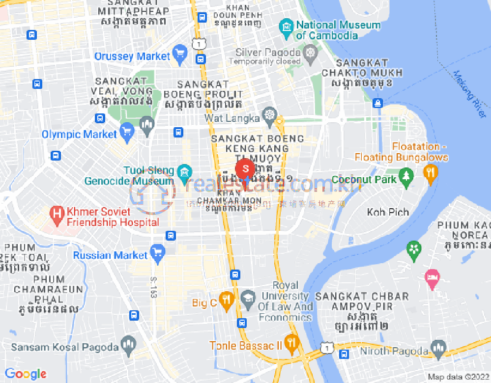 Map of BKK 1, Boeng Keng Kang, Phnom Penh