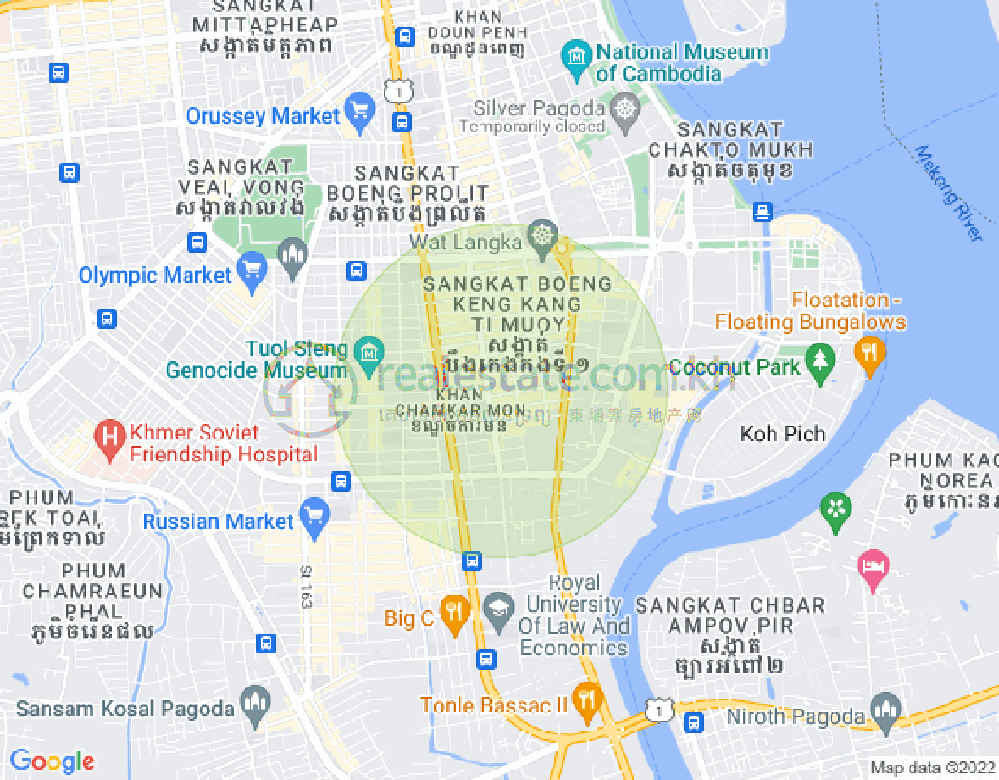 Mapa: BKK 2, Boeng Keng Kang, Phnom Penh