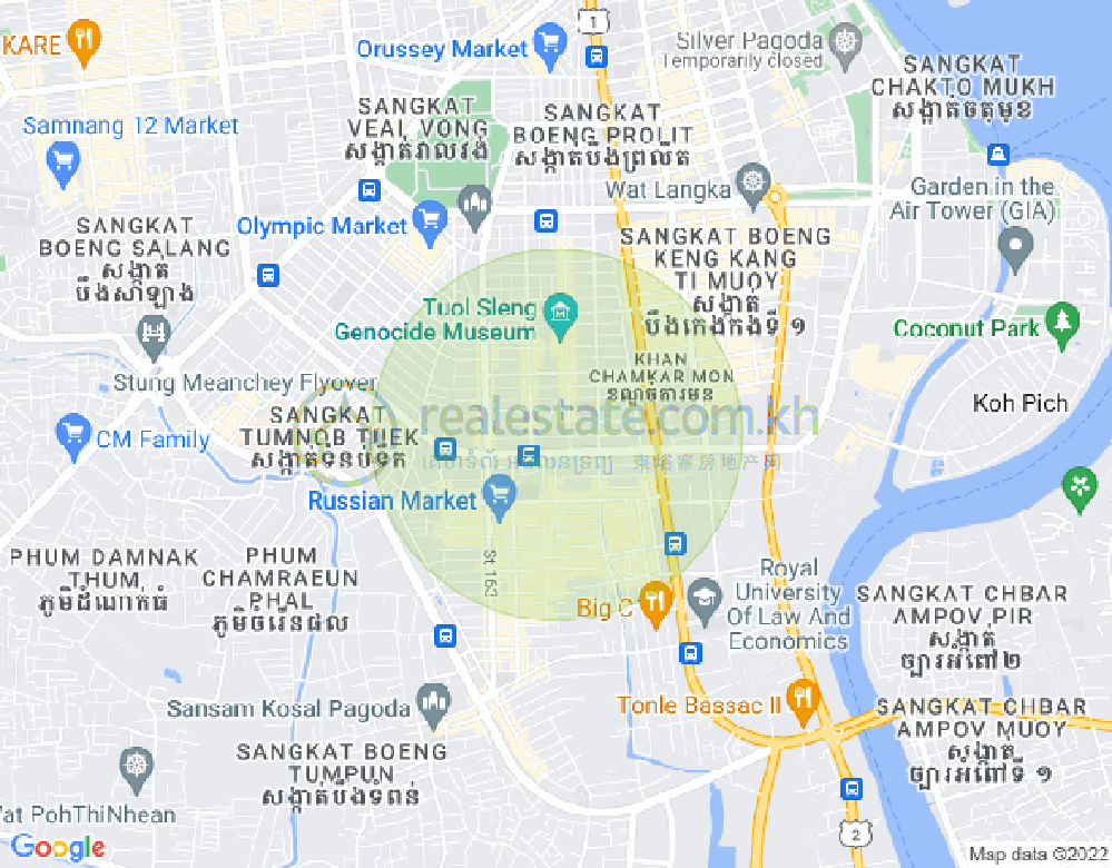 Mapa: BKK 3, Boeng Keng Kang, Phnom Penh