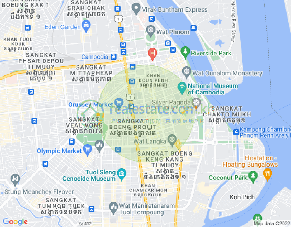 Carte de BKK 1, Boeng Keng Kang, Phnom Penh