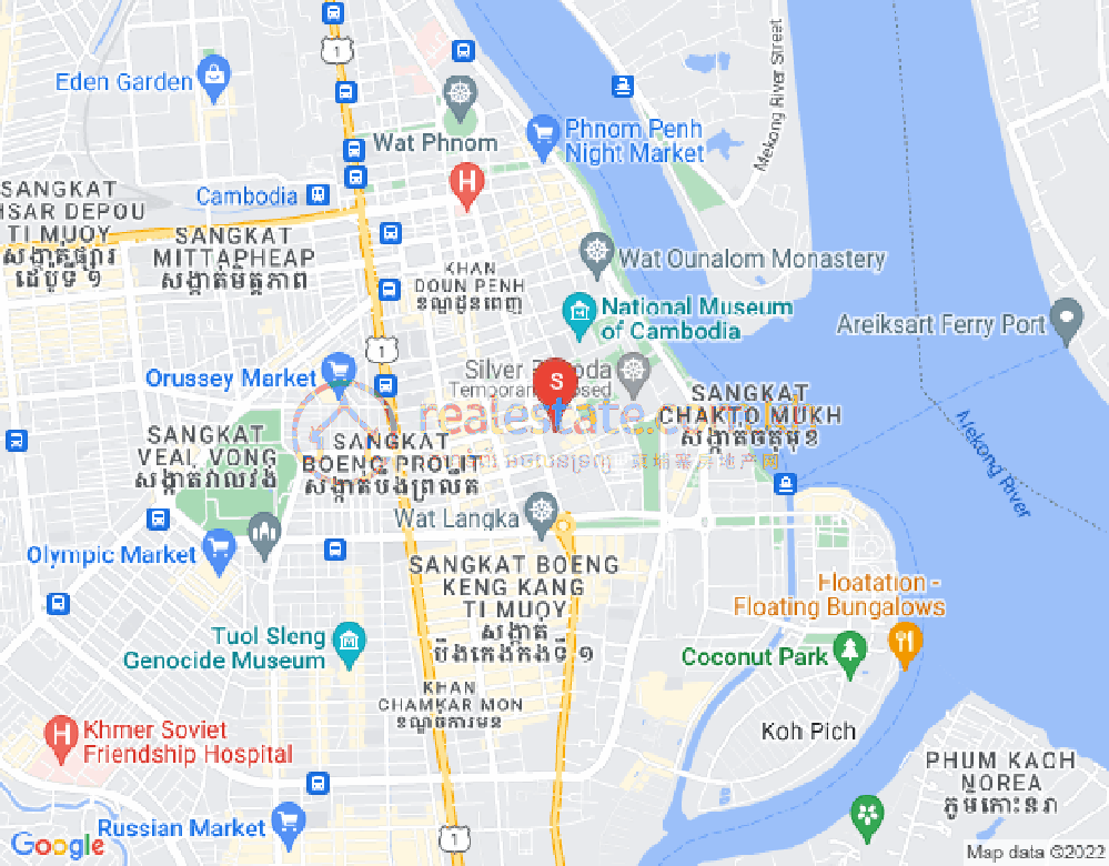 แผนที่ เชยชุมเนีย, ดวนป็ญ, พนมเปญ