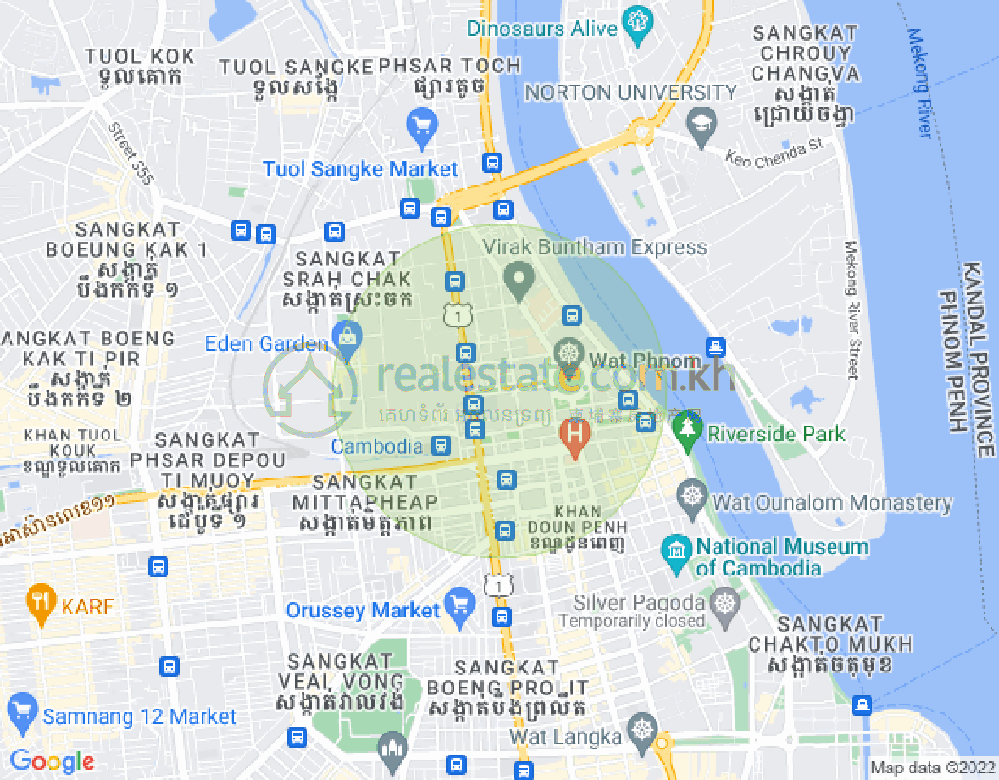 Map of Chakto Mukh, Daun Penh, Phnom Penh