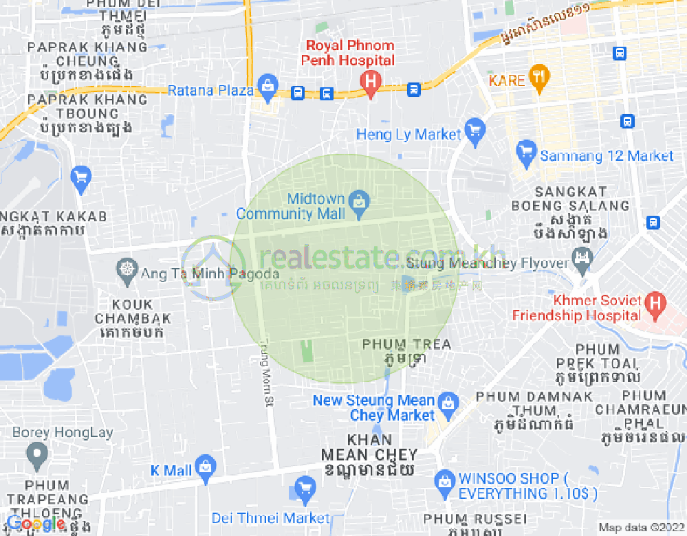 Map of Tuek Thla, Sen Sok, Phnom Penh