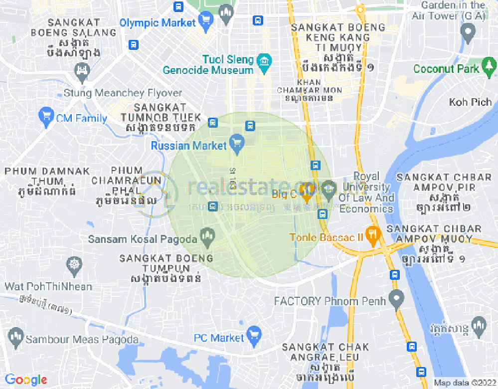 Map of Toul Tum Poung 1, Chamkarmon, Phnom Penh