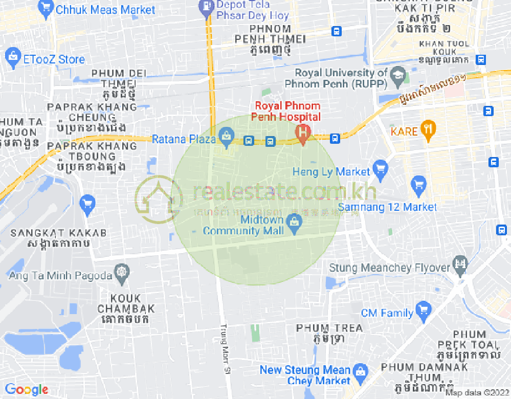 Tuek Thla屯, 森速区, 金边地图