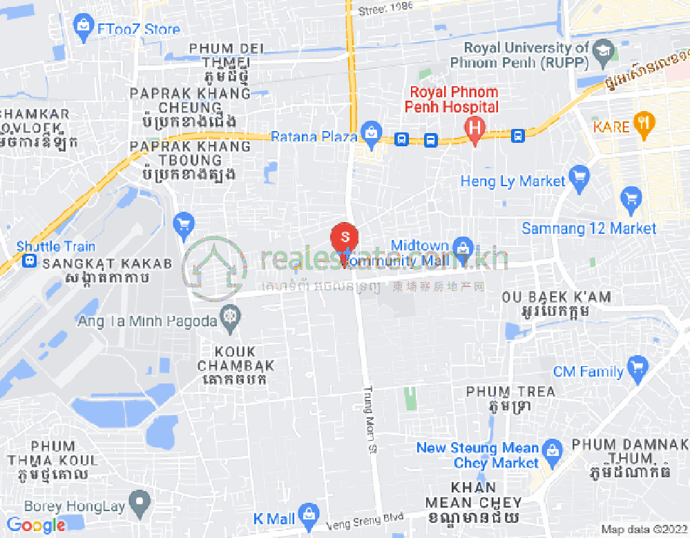 Mapa: Tuek Thla, Sen Sok, Phnom Penh