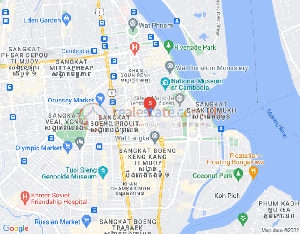 แผนที่ เชยชุมเนีย, ดวนป็ญ, พนมเปญ