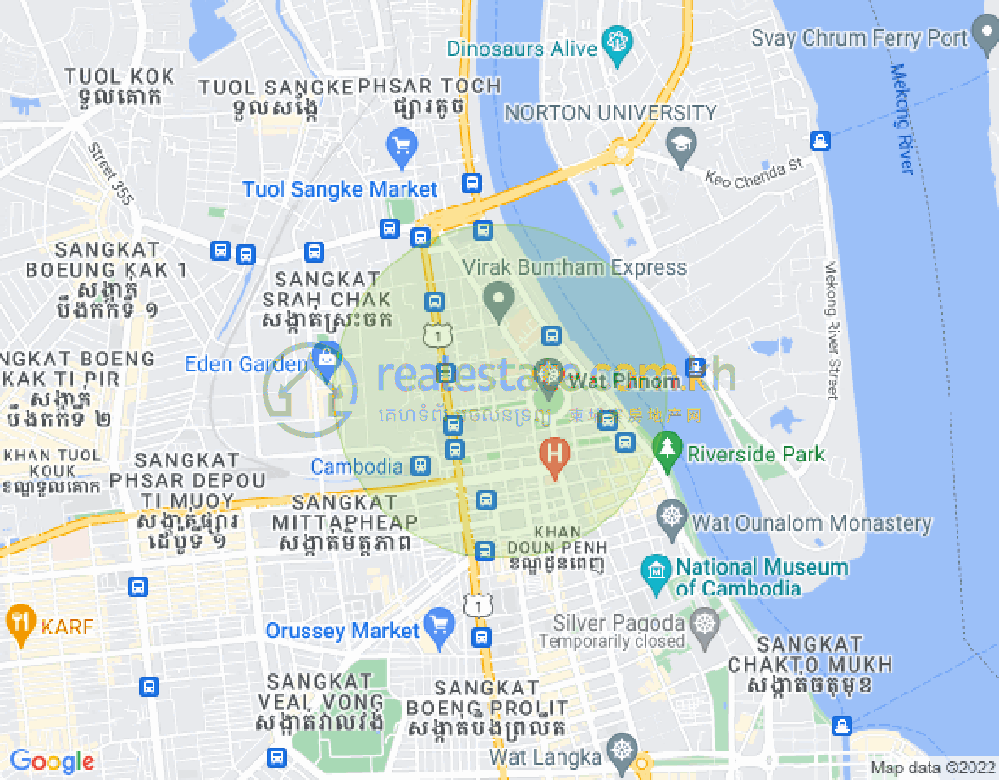 Boeng Reang镇, 隆边区, 金边地图