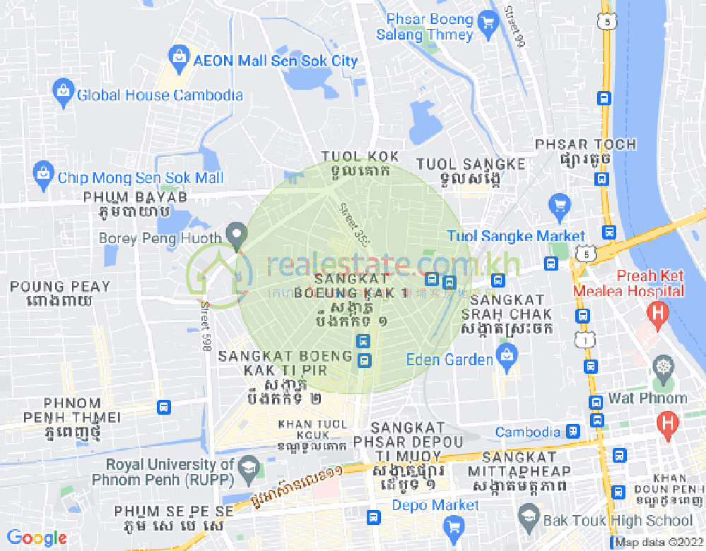 万谷湖1分区, 堆谷区, 金边地图