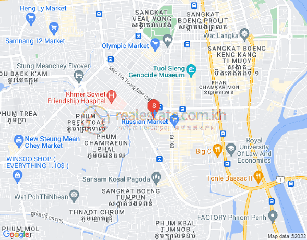 Map of Toul Tum Poung 1, Chamkarmon, Phnom Penh