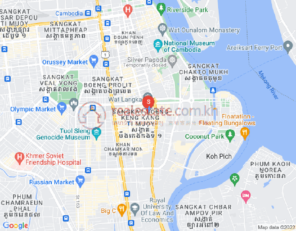 Mapa: Boeung Trabek, Chamkarmon, Phnom Penh