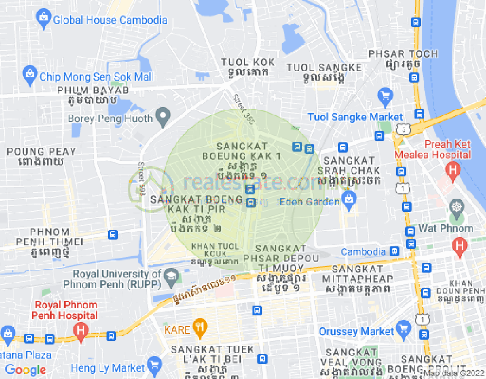 万谷湖1分区, 堆谷区, 金边地图