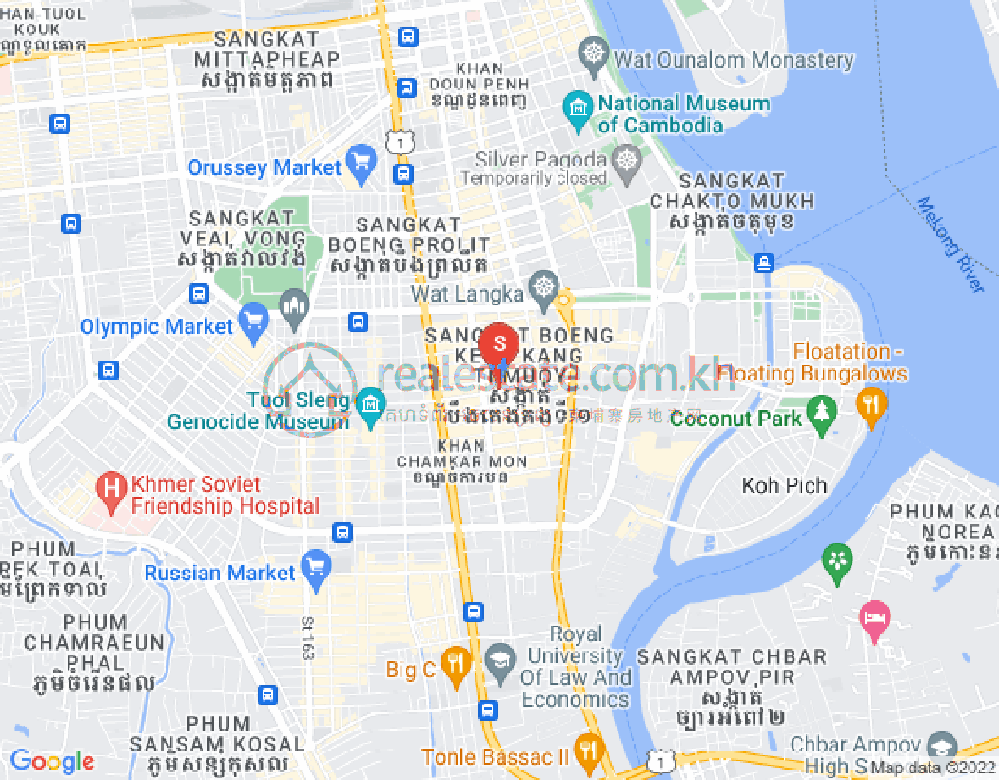 Map of BKK 1, Boeng Keng Kang, Phnom Penh