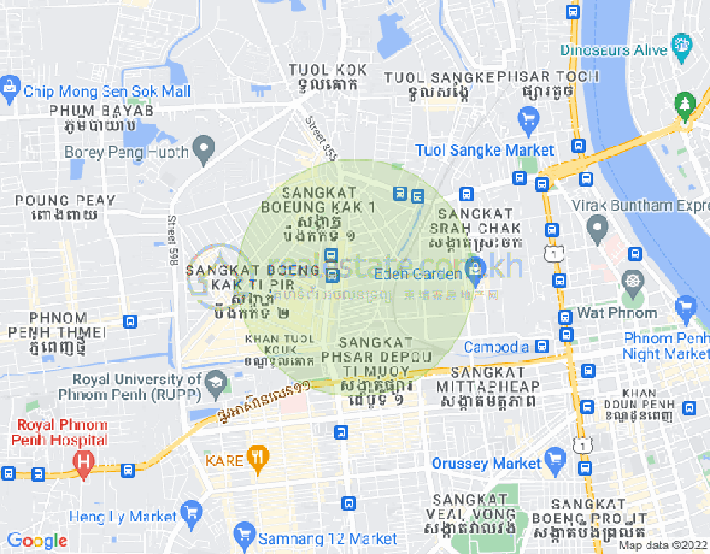 万谷湖1分区, 堆谷区, 金边地图