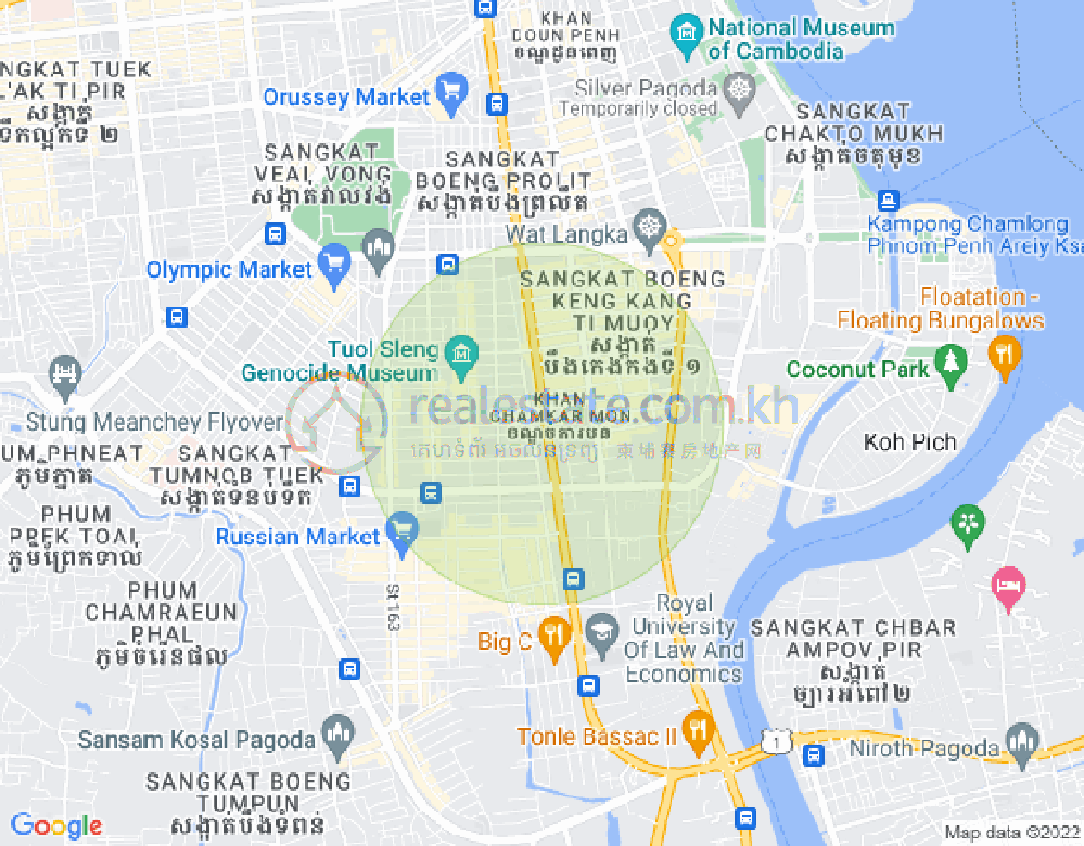 Mapa: BKK 3, Boeng Keng Kang, Phnom Penh