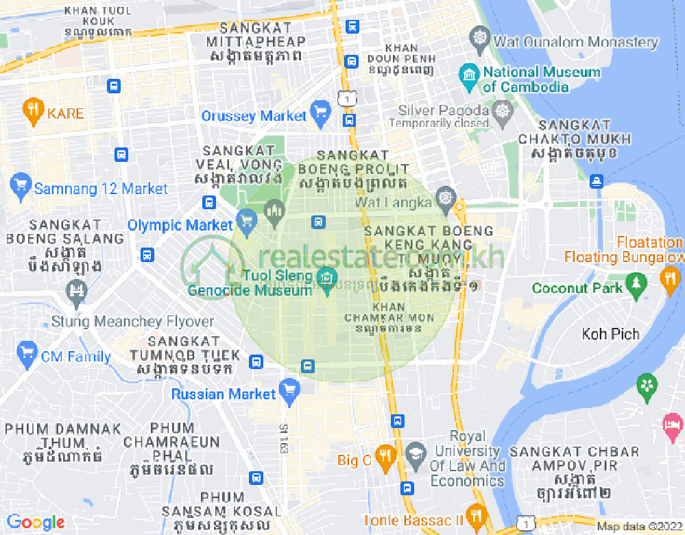 Mapa: BKK 3, Boeng Keng Kang, Phnom Penh