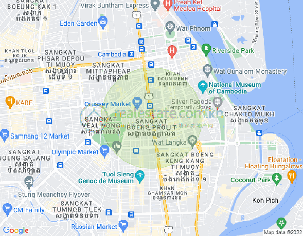 แผนที่ Ou ruessei 1, เจ็ดมกรา, พนมเปญ