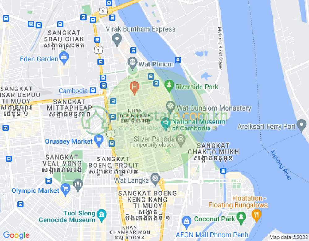 旧街市分区, 隆边区, 金边地图