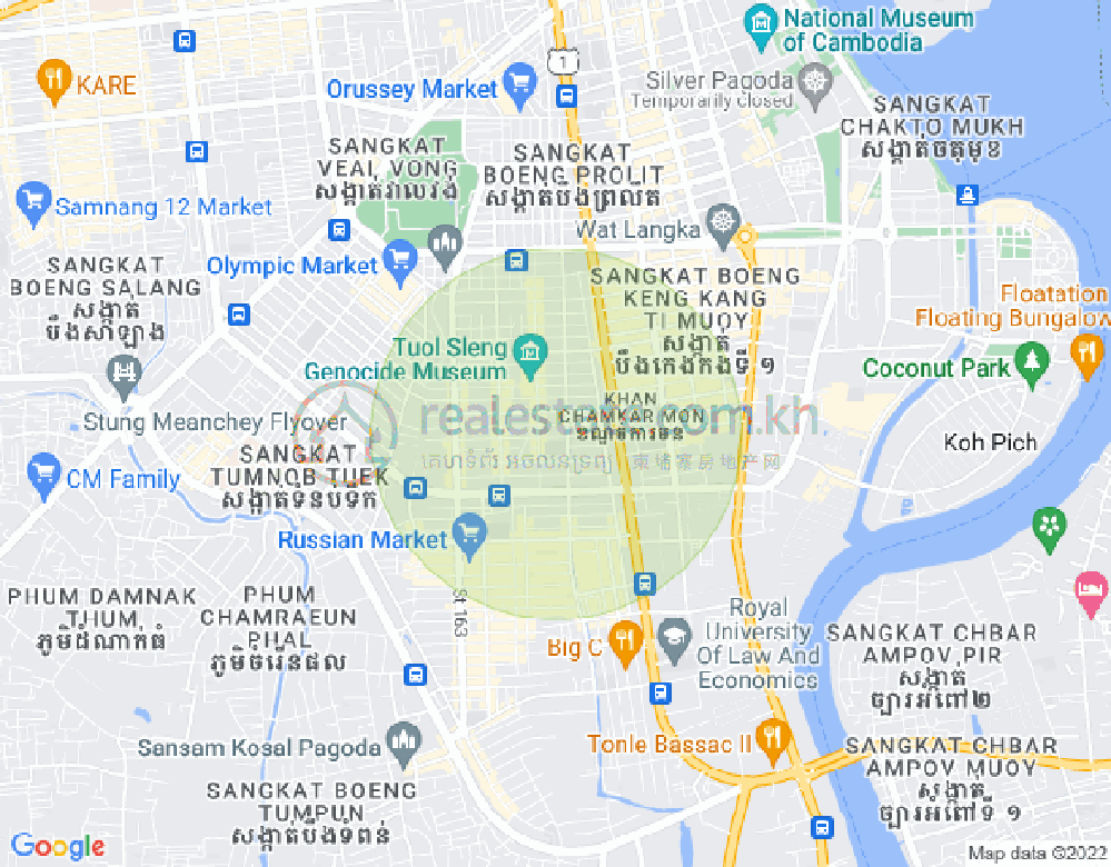 万景岗3分区（BKK3), 波哥堪, 金边地图