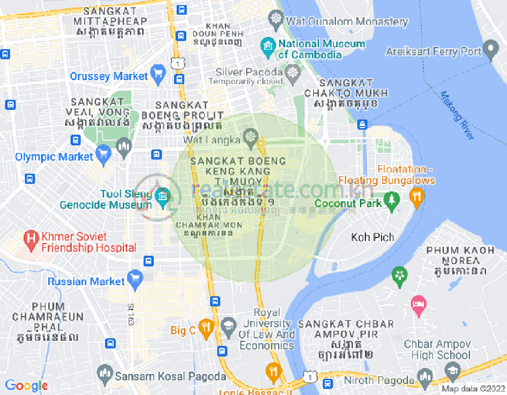 Map of BKK 1, Boeng Keng Kang, Phnom Penh