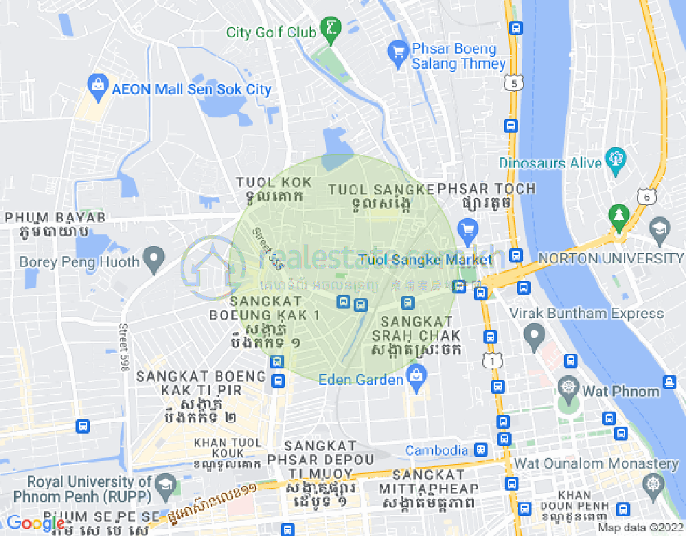 万谷湖1分区, 堆谷区, 金边地图