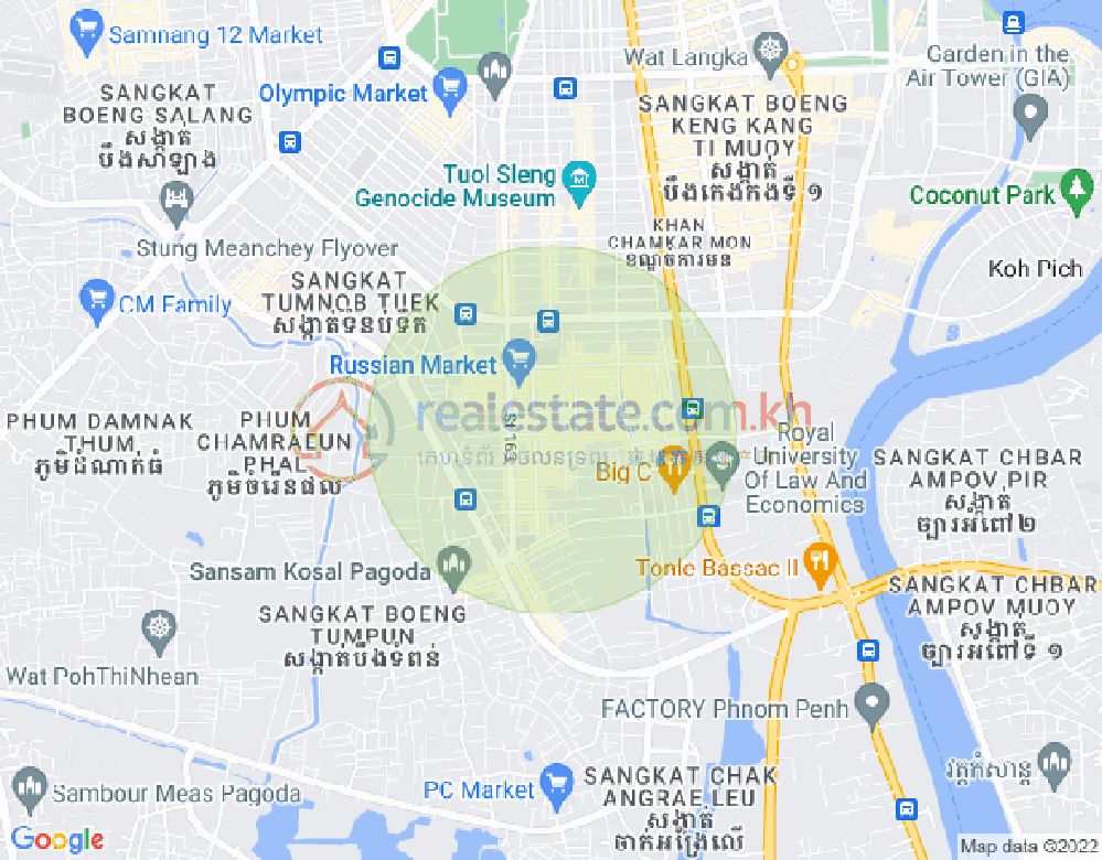 Map of Toul Tum Poung 1, Chamkarmon, Phnom Penh