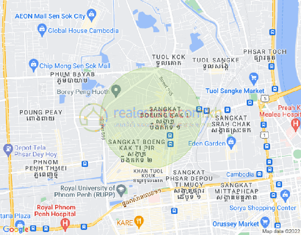 万谷湖1分区, 堆谷区, 金边地图