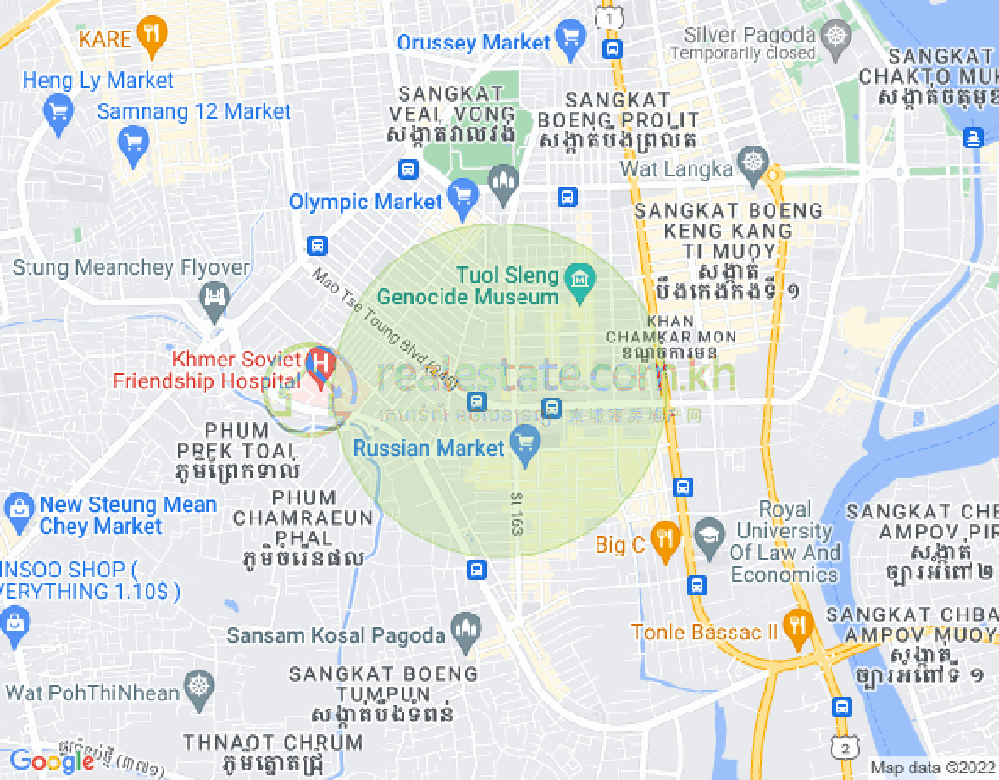Toul Svay Prey 1镇, 波哥堪, 金边地图