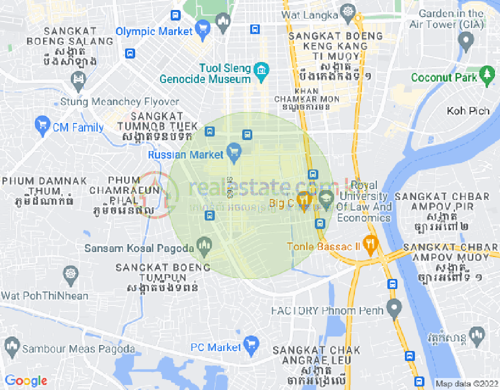 Carte de Toul Tum Poung 1, Chamkarmon, Phnom Penh