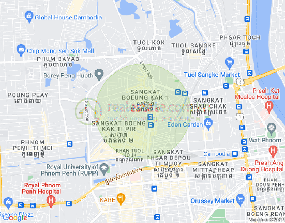 万谷湖1分区, 堆谷区, 金边地图