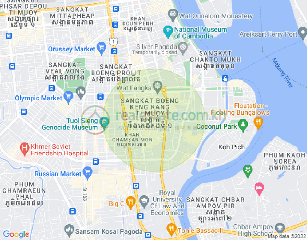 Map of BKK 1, Boeng Keng Kang, Phnom Penh