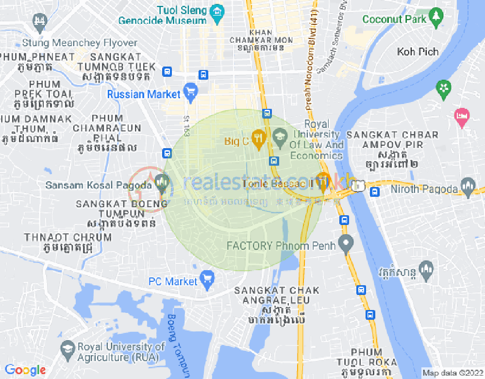 Carte de Phsar Daeum Thkov, Chamkarmon, Phnom Penh