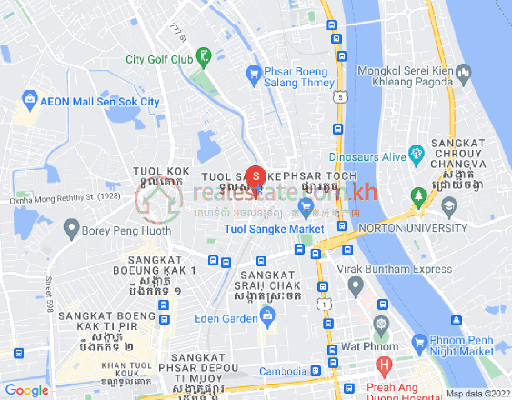 Map of Tuol Sangkae 2, Russey Keo, Phnom Penh