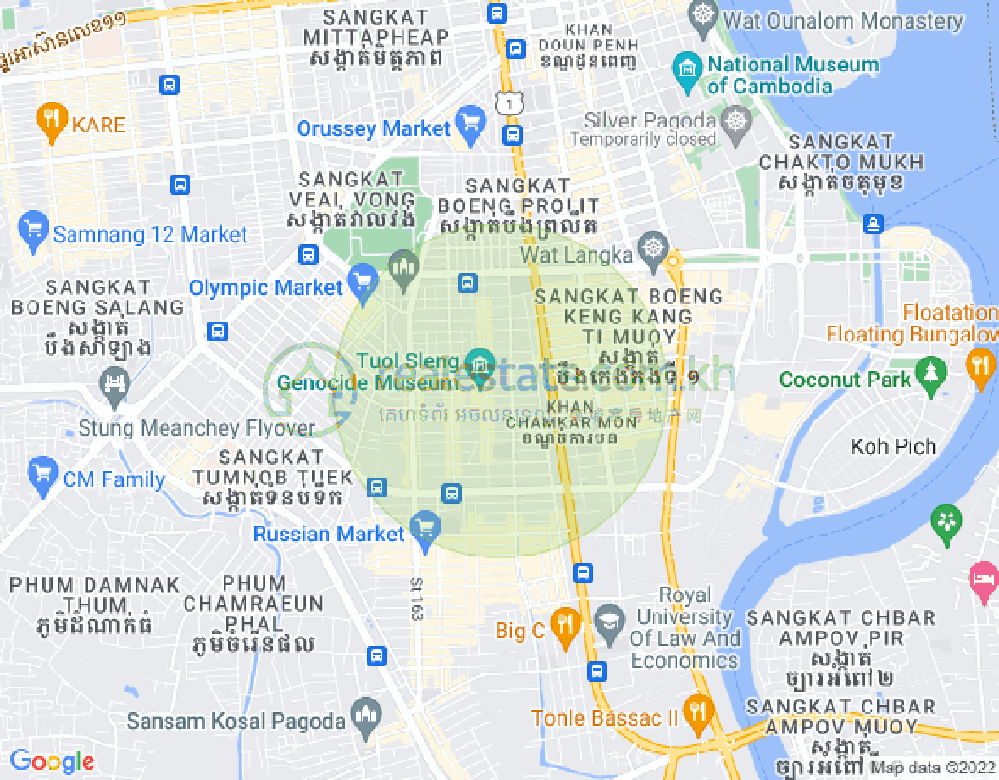 Mapa: BKK 3, Boeng Keng Kang, Phnom Penh
