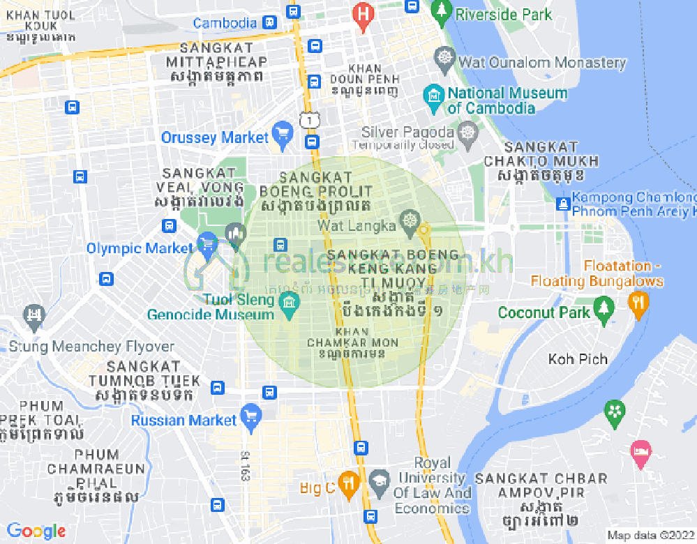 Mapa: BKK 1, Boeng Keng Kang, Phnom Penh