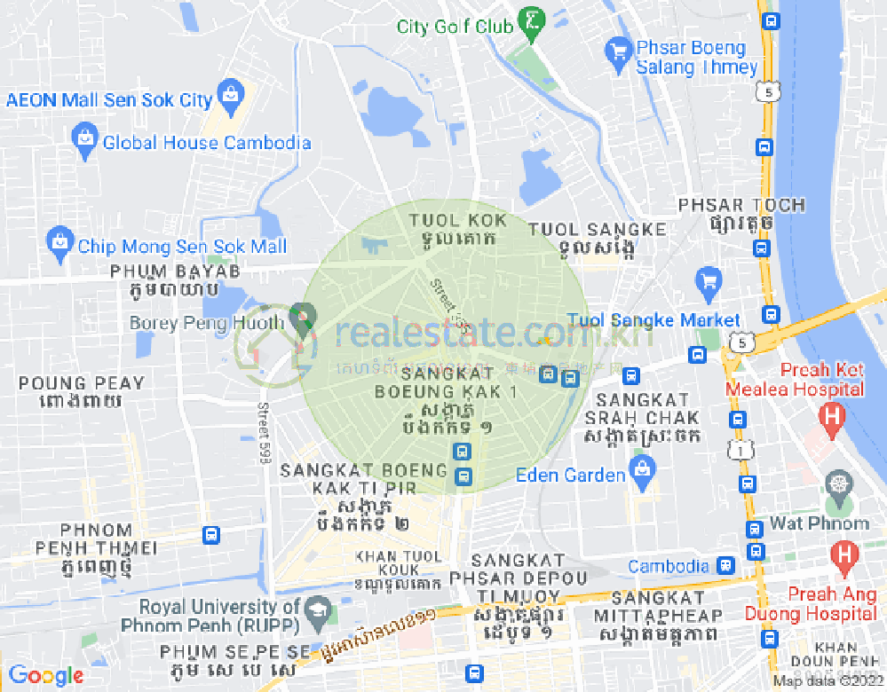 万谷湖1分区, 堆谷区, 金边地图