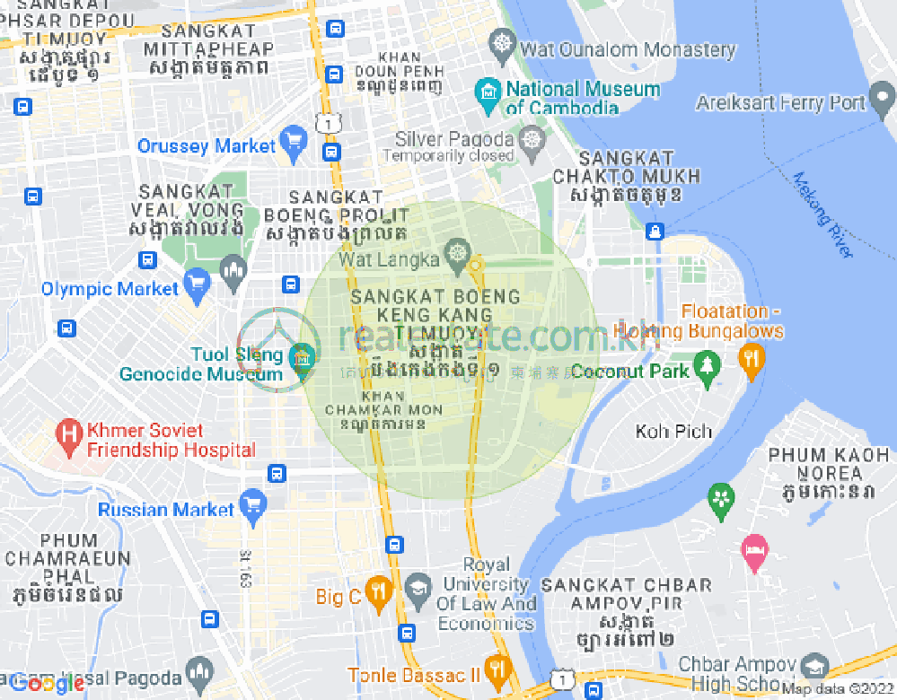 Mapa: BKK 1, Boeng Keng Kang, Phnom Penh