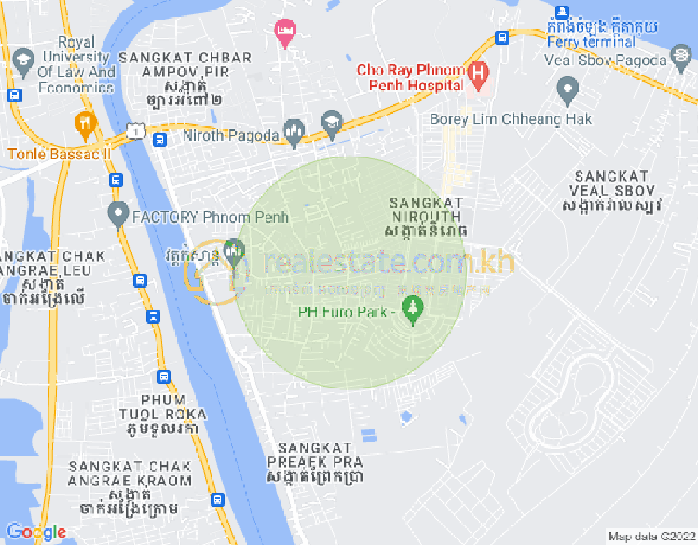 Map of Nirouth, Chbar Ampov, Phnom Penh