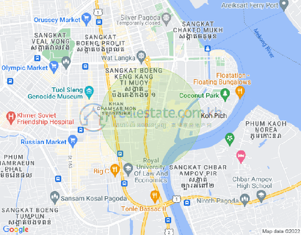 百色河分区, 占卡蒙, 金边地图