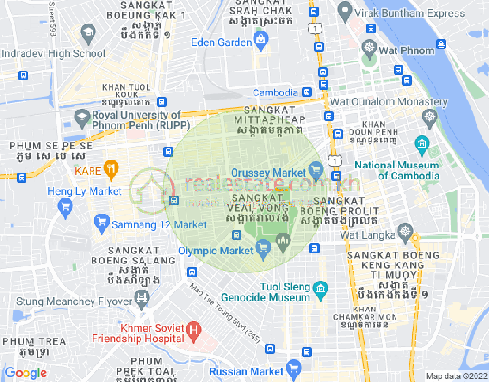 만곡호1구역, 노곡구, 프놈펜 지도