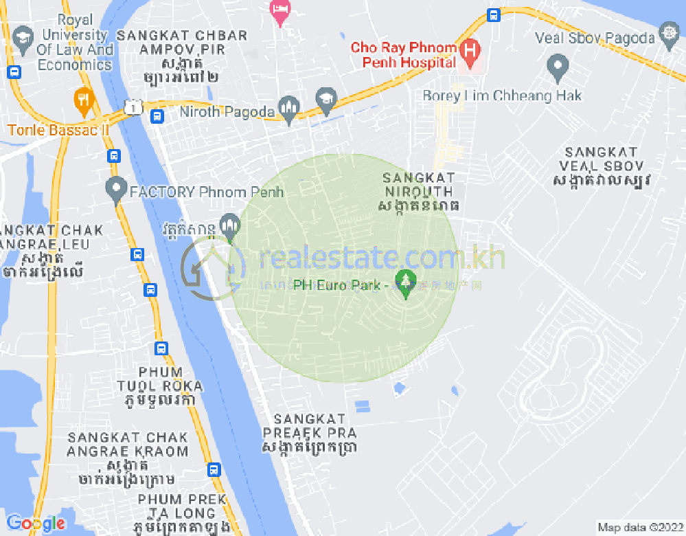 Mapa: Nirouth, Chbar Ampov, Phnom Penh