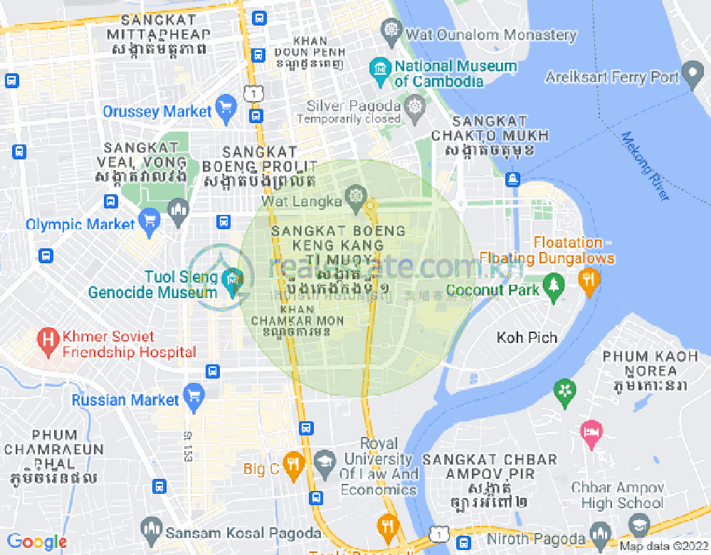 Mapa: BKK 2, Boeng Keng Kang, Phnom Penh