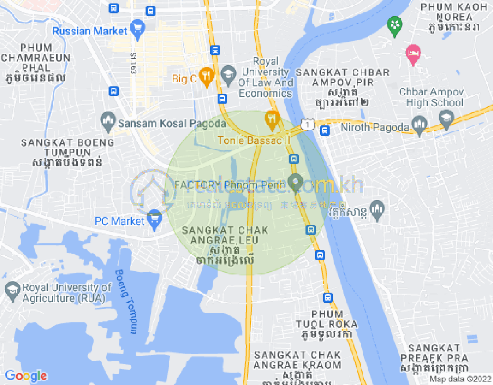 チャクアンラエルー, ミエンチェイ, プノンペンの地図
