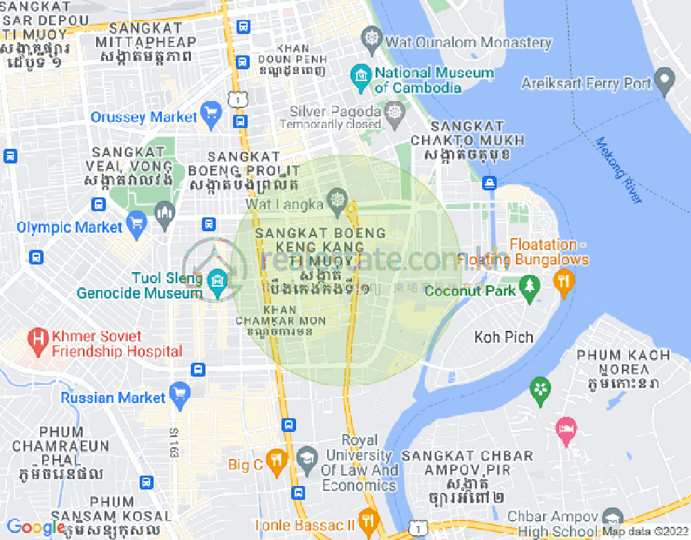 Mapa: BKK 2, Boeng Keng Kang, Phnom Penh